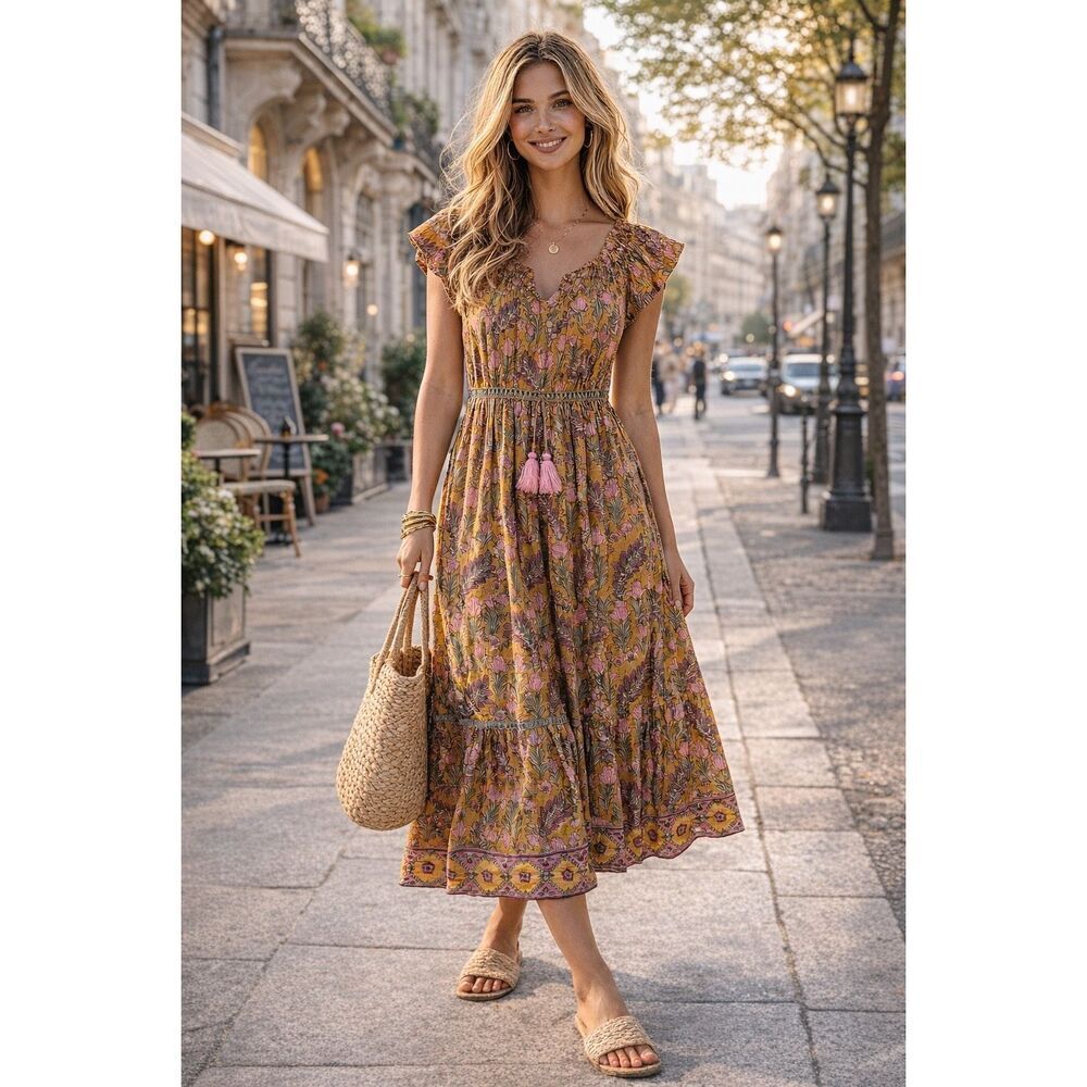 NWT Clara the Label garden midi dress, XS $205